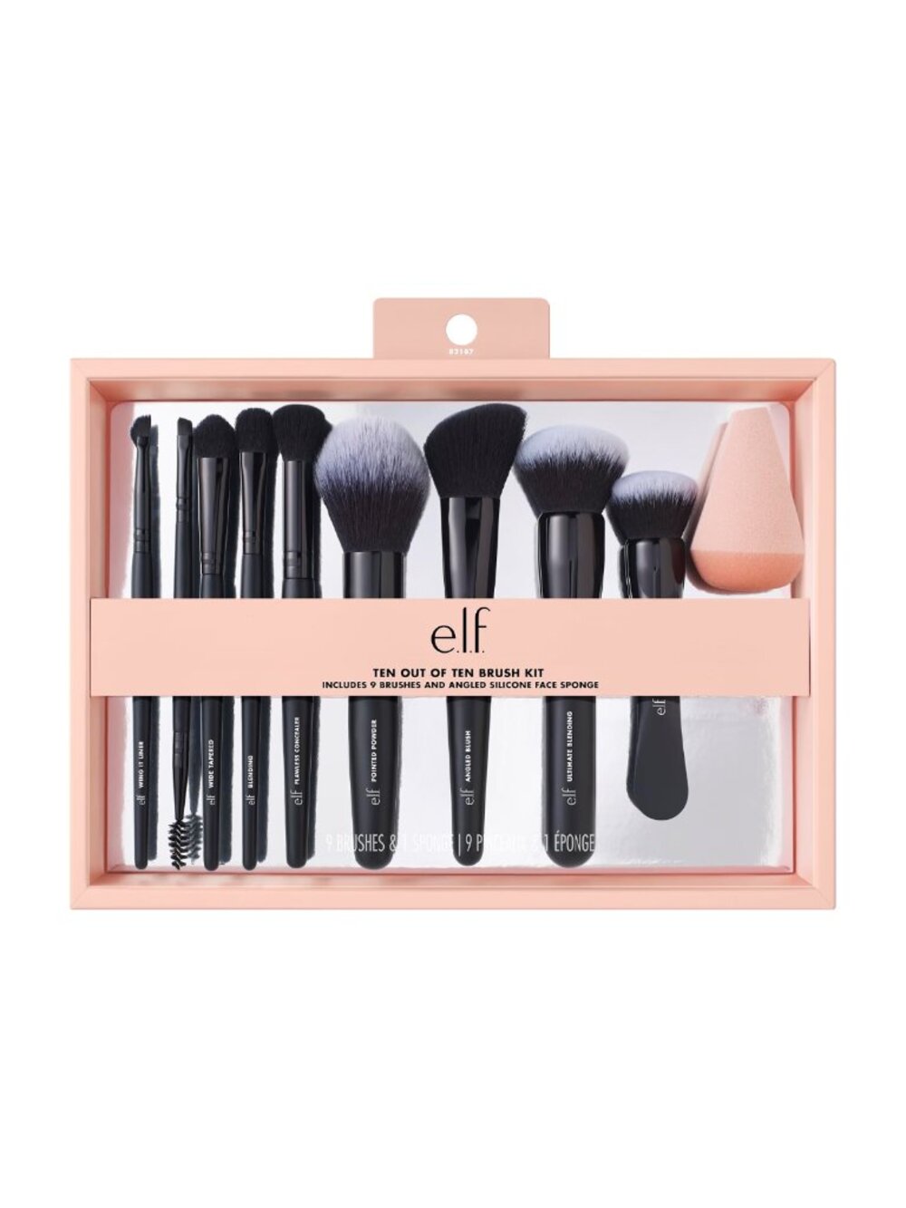 10 Piece Makeup Brush Set with Sponge Face Eye Brushes Vegan